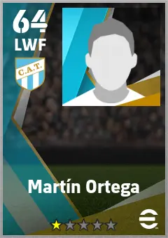 Martin Ortega eFootball 2026 player card — 64 OVR LWF
