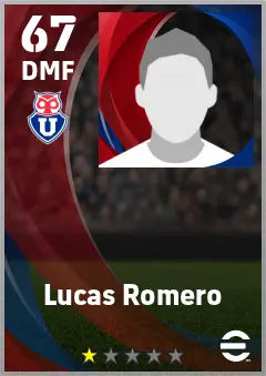 Lucas Romero eFootball 2026 player card — 67 OVR DMF