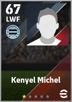 Kenyel Michel eFootball 2026 player card — 67 OVR LWF