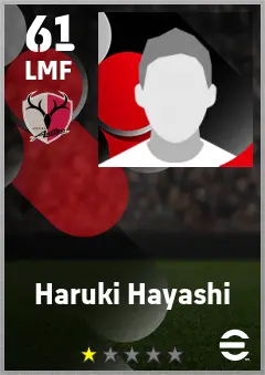 Haruki Hayashi eFootball 2026 player card — 61 OVR LMF
