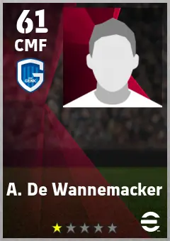 A. De Wannemacker eFootball 2026 player card — 61 OVR CMF