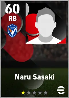 Naru Sasaki eFootball 2026 player card — 60 OVR RB