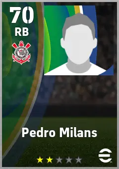 Pedro Milans eFootball 2026 player card — 70 OVR RB