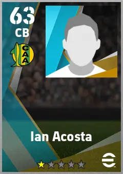 Ian Acosta eFootball 2026 player card — 63 OVR CB