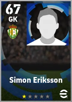 Simon Eriksson eFootball 2026 player card — 67 OVR GK