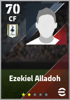 Ezekiel Alladoh eFootball 2026 player card — 70 OVR CF