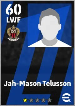 Jah-Mason Telusson eFootball 2026 player card — 60 OVR LWF