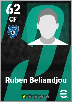 Ruben Beliandjou eFootball 2026 player card — 62 OVR CF