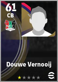 Douwe Vernooij eFootball 2026 player card — 61 OVR CB