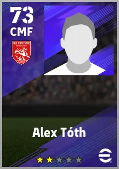 Alex Toth eFootball 2026 player card — 73 OVR CMF