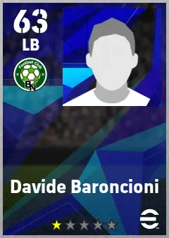 Davide Baroncioni eFootball 2026 player card — 63 OVR LB
