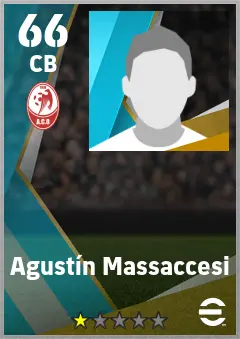 Agustin Massaccesi eFootball 2026 player card — 66 OVR CB
