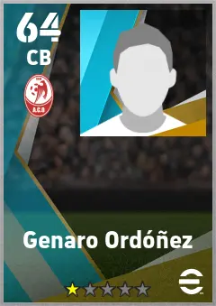 Genaro Ordonez eFootball 2026 player card — 64 OVR CB