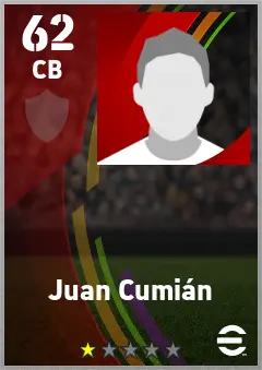 Juan Cumian eFootball 2026 player card — 62 OVR CB