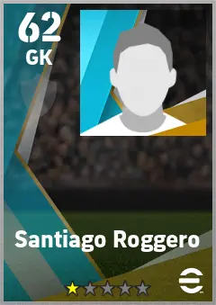 Santiago Roggero eFootball 2026 player card — 62 OVR GK