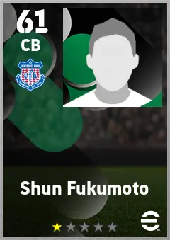 Shun Fukumoto eFootball 2026 player card — 61 OVR CB
