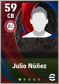 Julio Nunez eFootball 2026 player card — 59 OVR CB