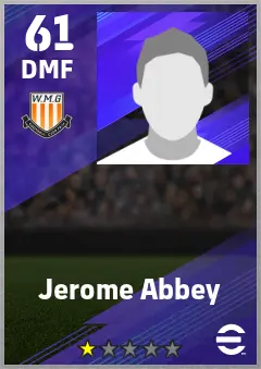 Jerome Abbey eFootball 2026 player card — 61 OVR DMF