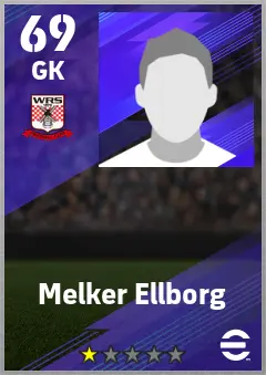 Melker Ellborg eFootball 2026 player card — 69 OVR GK