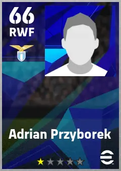 Adrian Przyborek eFootball 2026 player card — 66 OVR RWF