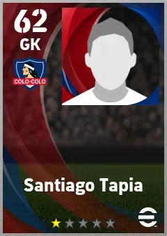 Santiago Tapia eFootball 2026 player card — 62 OVR GK
