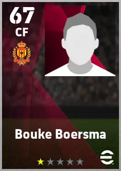 Bouke Boersma eFootball 2026 player card — 67 OVR CF