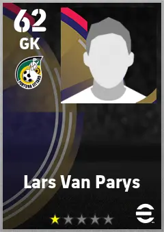 Lars Van Parys eFootball 2026 player card — 62 OVR GK