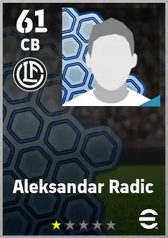 Aleksandar Radic eFootball 2026 player card — 61 OVR CB