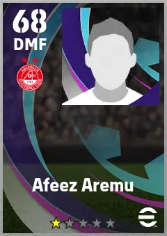 Afeez Aremu eFootball 2026 player card — 68 OVR DMF