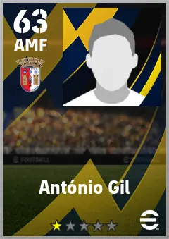 Antonio Gil eFootball 2026 player card — 63 OVR AMF