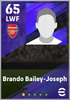 Brando Bailey-Joseph eFootball 2026 player card — 65 OVR LWF