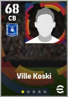 Ville Koski eFootball 2026 player card — 68 OVR CB