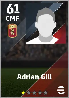 Adrian Gill eFootball 2026 player card — 61 OVR CMF