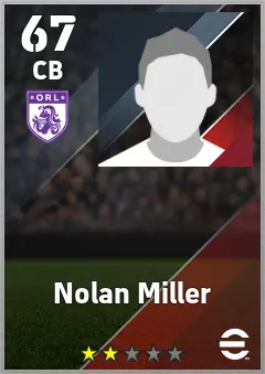 Nolan Miller eFootball 2026 player card — 67 OVR CB