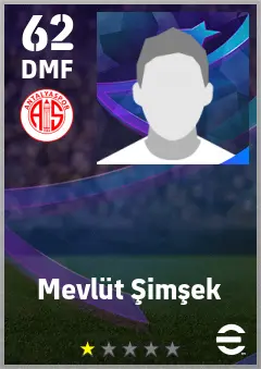Mevlut Simsek eFootball 2026 player card — 62 OVR DMF