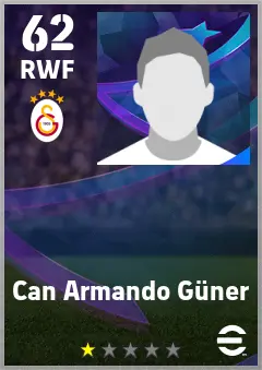 Can Armando Guner eFootball 2026 player card — 62 OVR RWF
