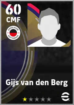 Gijs van den Berg eFootball 2026 player card — 60 OVR CMF
