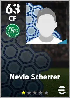 Nevio Scherrer eFootball 2026 player card — 63 OVR CF