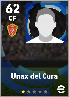 Unax del Cura eFootball 2026 player card — 62 OVR CF