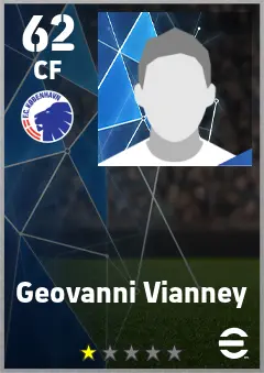 Geovanni Vianney eFootball 2026 player card — 62 OVR CF