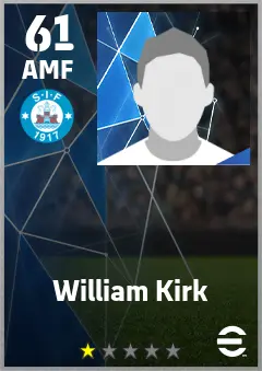 William Kirk eFootball 2026 player card — 61 OVR AMF
