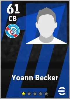 Yoann Becker eFootball 2026 player card — 61 OVR CB