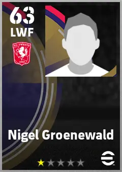 Nigel Groenewald eFootball 2026 player card — 63 OVR LWF