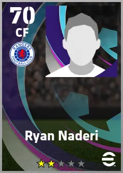 Ryan Naderi eFootball 2026 player card — 70 OVR CF