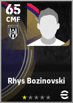Rhys Bozinovski eFootball 2026 player card — 65 OVR CMF