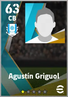 Agustin Griguol eFootball 2026 player card — 63 OVR CB