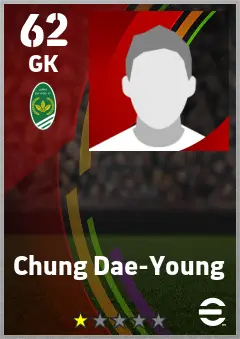Chung Dae-Young eFootball 2026 player card — 62 OVR GK