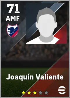 Joaquin Valiente eFootball 2026 player card — 71 OVR AMF