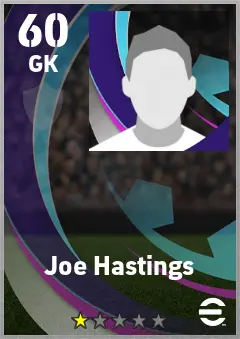Joe Hastings eFootball 2026 player card — 60 OVR GK