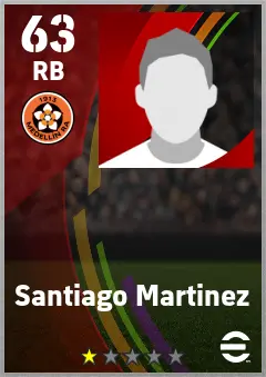 Santiago Martinez eFootball 2026 player card — 63 OVR RB